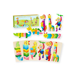 Fern Montessori Wooden Puzzle Set of Six Animal Jigsaws