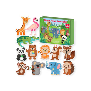 Wildflower Montessori Sewing Kit 12 Felt Animals for Kids