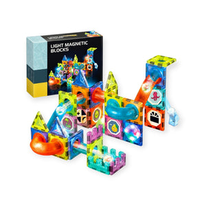 Opal Montessori Magnetic Tiles Glow Marble Run Building Set