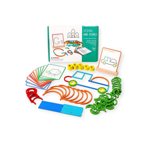 Ripple Montessori Pattern Builder with Wooden Sticks and Rings