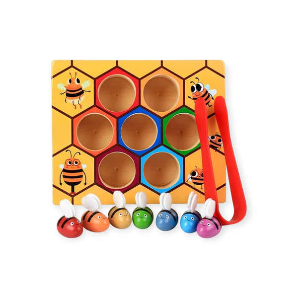 Bumble Montessori Colour Sorting Box, Wooden Bee Game by Montessori Petals, Montessori toy for ages 3+ years