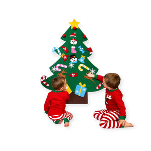 Velvet Montessori Felt Wall Christmas Tree 26 Ornaments