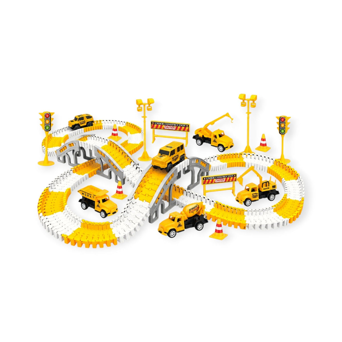 Lupin Montessori Race Track Construction Set, 280 Bendable Pieces by Montessori Petals, Montessori toy for ages 3+ years