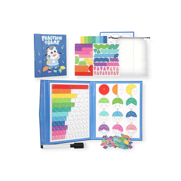 Kiwi Montessori Magnetic Fraction Circles Set, 156 Pieces with Book by Montessori Petals, Montessori toy for ages 6+ years