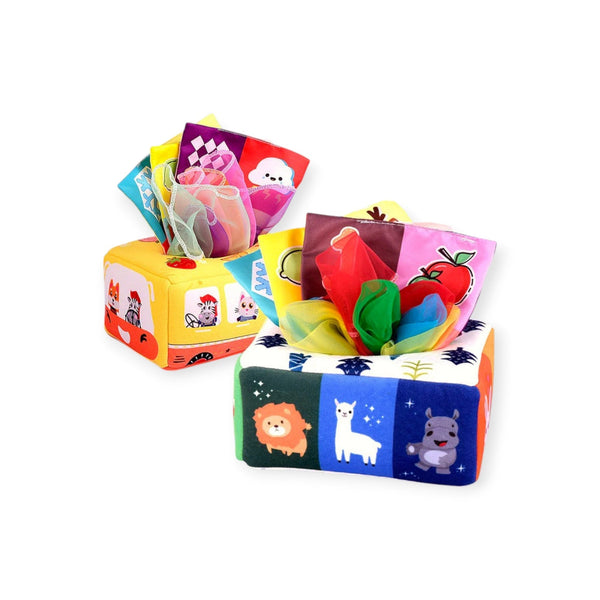 Hazel Montessori Pull-Out Scarf Sensory Toy with Crinkle Rings by Montessori Petals, Montessori toy for ages 12 months+
