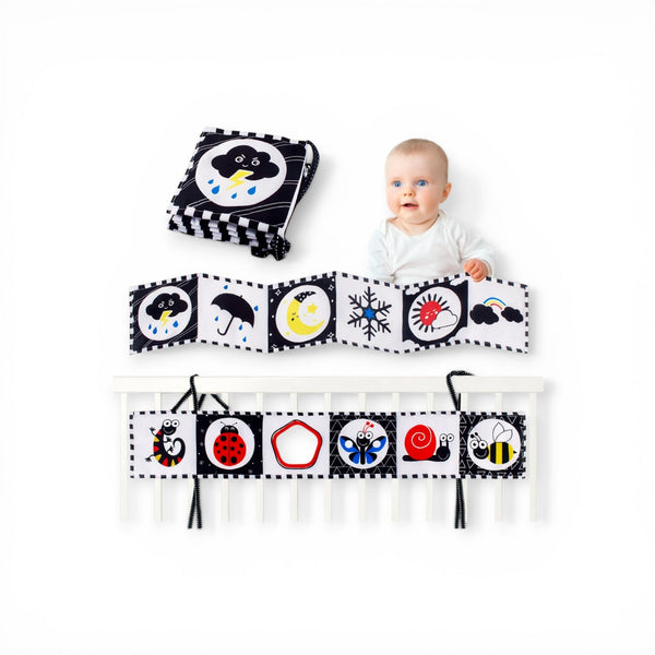 Bluebell Montessori Soft Sensory Book for Babies, High-Contrast by Montessori Petals, Montessori toy for ages 0–12 months
