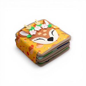 Thimble Montessori Felt Busy Book with Zips, Buttons and Handle