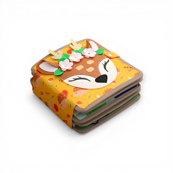 Thimble Montessori Felt Busy Book with Zips, Buttons and Handle by Montessori Petals, Montessori toy for ages 18 months+