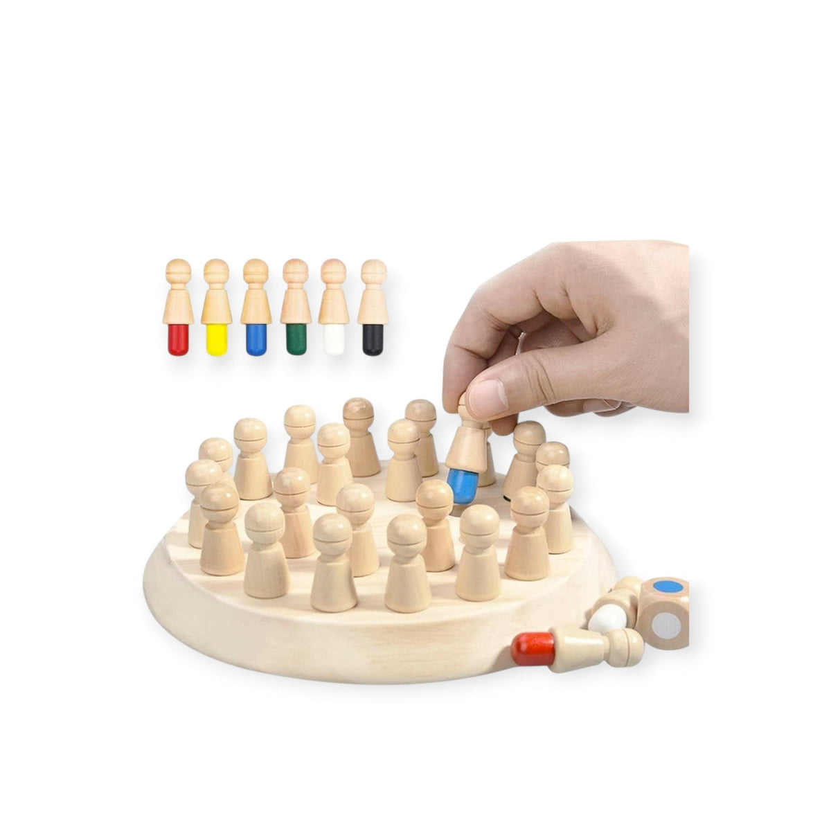 Yew Montessori Wooden Strategy Game with Sticks and Dice by Montessori Petals, Montessori toy for ages 4+ years