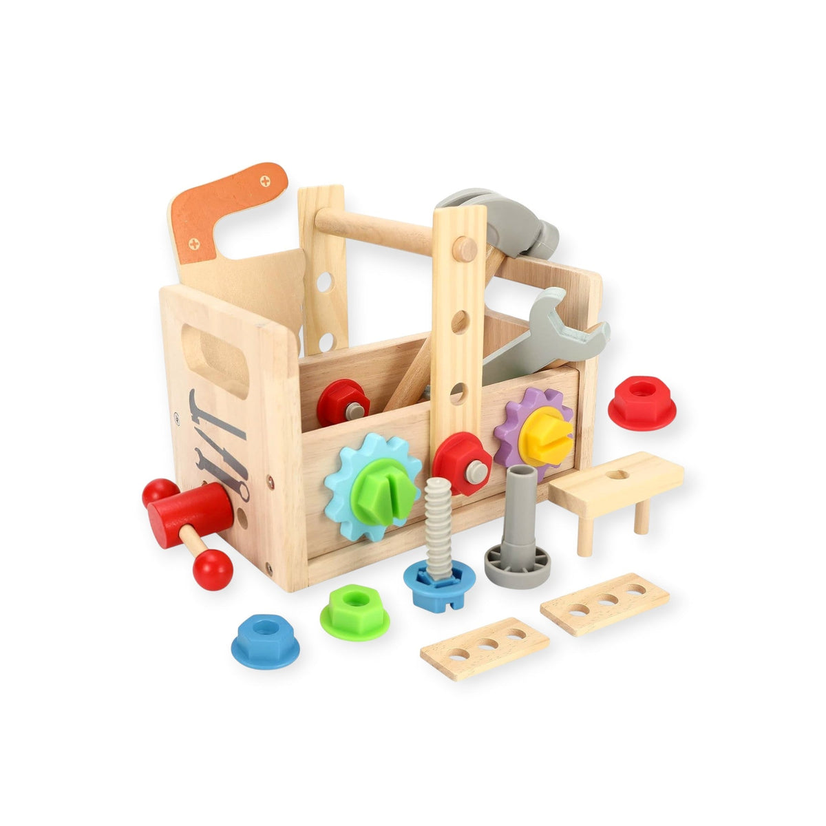 Ironwood Montessori Wooden Tool Set, 30-Piece Tool Bench by Montessori Petals, Montessori toy for ages 4+ years