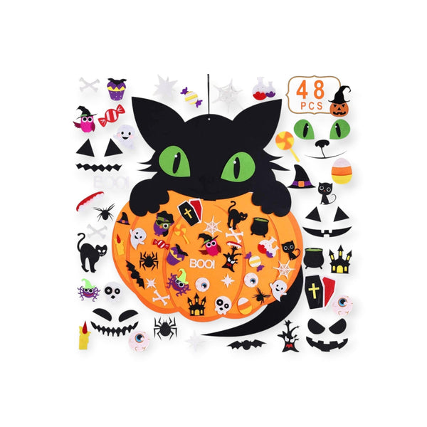 Umber Montessori Felt Pumpkin Halloween Decorating Set by Montessori Petals, Montessori toy for ages 3+ years