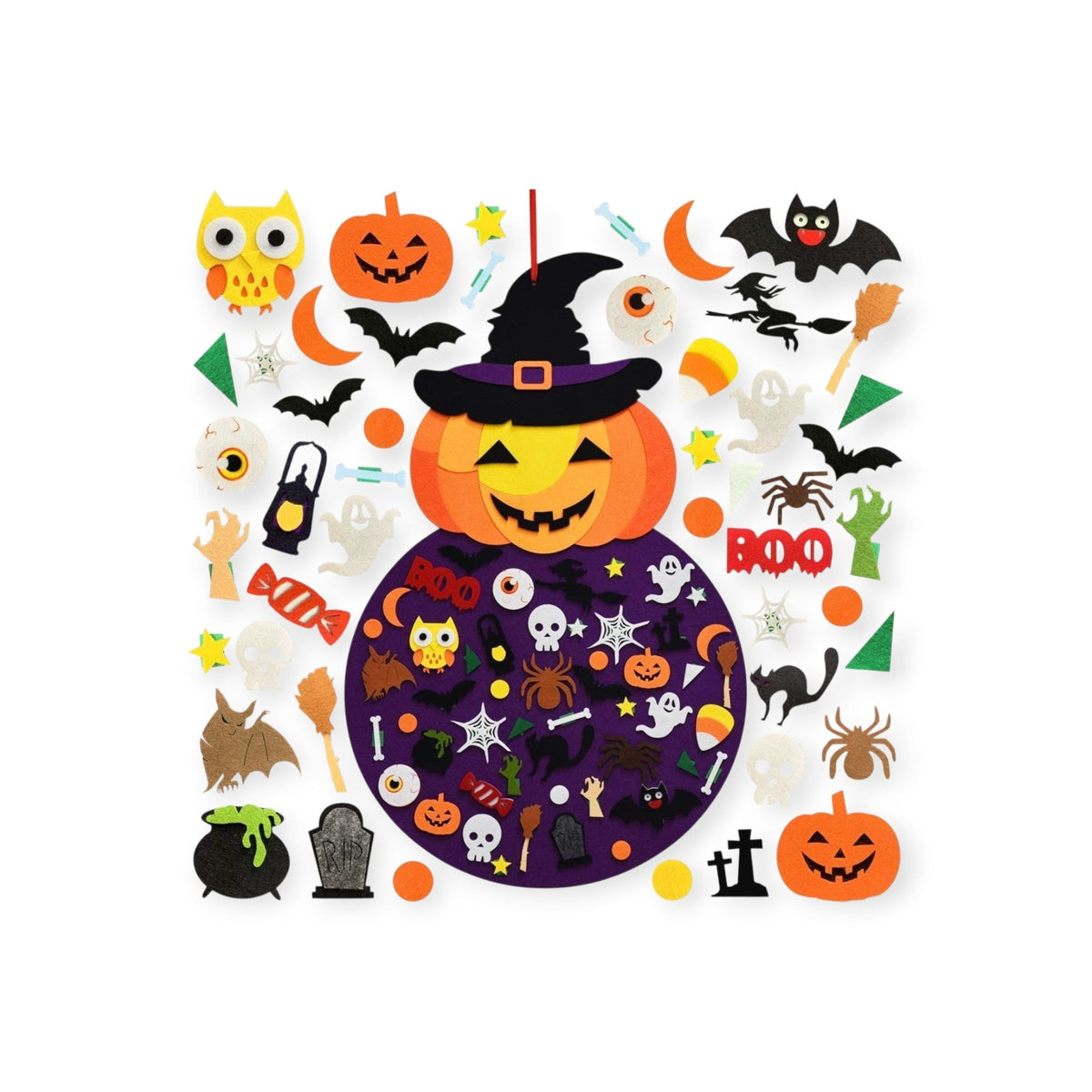 Twilight Montessori Felt Halloween Decorating Kit, Pumpkin Witch by Montessori Petals, Montessori toy for ages 3+ years