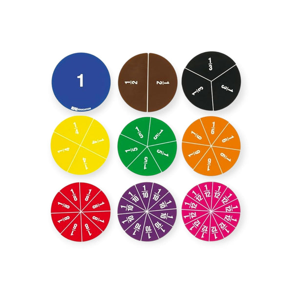 Dahlia Montessori Fraction Circles, Set of 9 with Storage Case by Montessori Petals, Montessori toy for ages 5+ years
