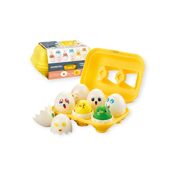 Chickadee Montessori Egg Sorting Set, 6 Chirping Chick Eggs by Montessori Petals, Montessori toy for ages 3+ years