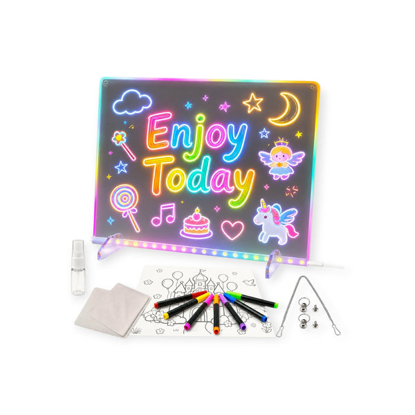 Lantern Montessori LED Drawing Board With Markers and Tracing Book by Montessori Petals, Montessori toy for ages 3+ years