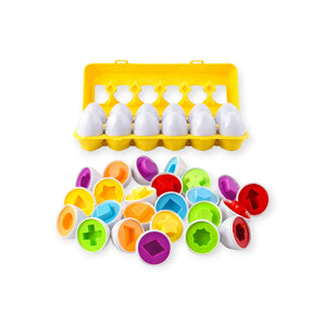 Dove Montessori Egg Matching Game, 12 Shapes and Colours with Box