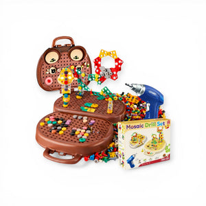 Beaver Montessori Drill Mosaic Set, 205 Screws and Pieces