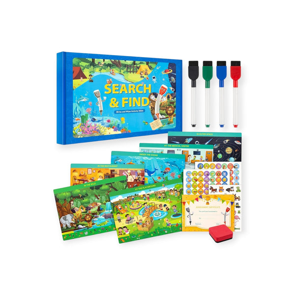 Bracken Montessori Search and Find Activity Mats, Double-Sided by Montessori Petals, Montessori toy for ages 4+ years