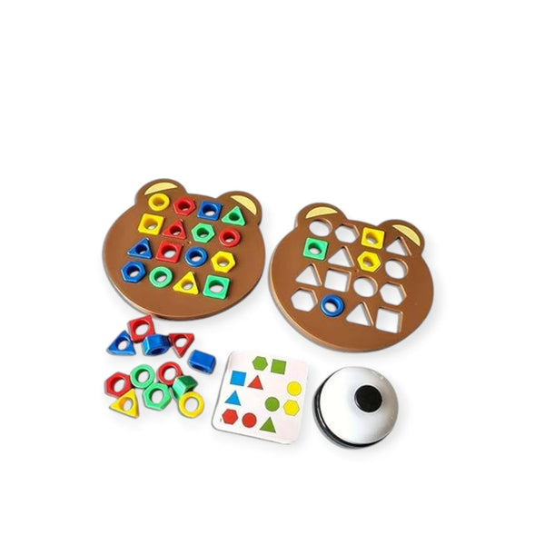 Daffodil Montessori Shape Matching Game, Wooden Board and Colour Cards by Montessori Petals, Montessori toy for ages 3+ years