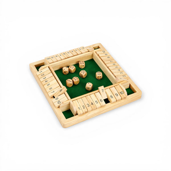 Walnut Montessori Addition Dice Game Shut the Box Pine Board by Montessori Petals, Montessori toy for ages 6+ years