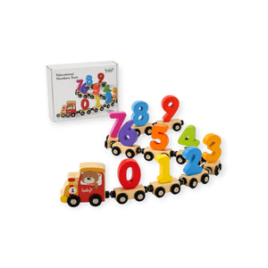 Rowan Montessori Magnetic Number Train with Wooden Cars 0 to 9