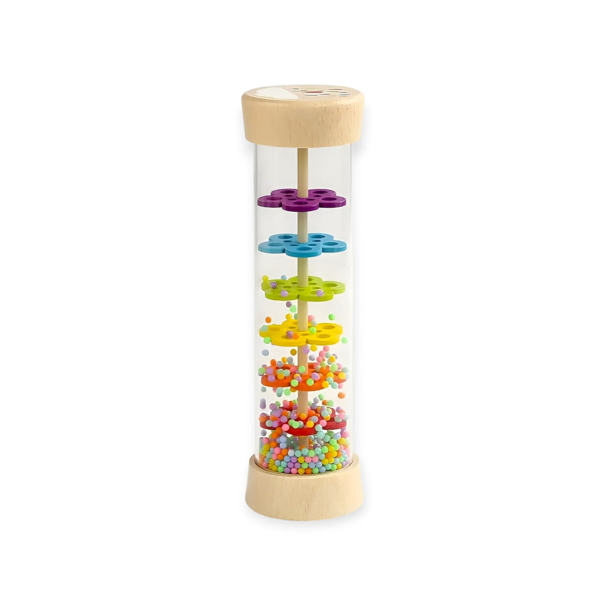 Zephyr Montessori Rainmaker Rattle Wooden Bead Shaker by Montessori Petals, Montessori toy for ages 6 months+
