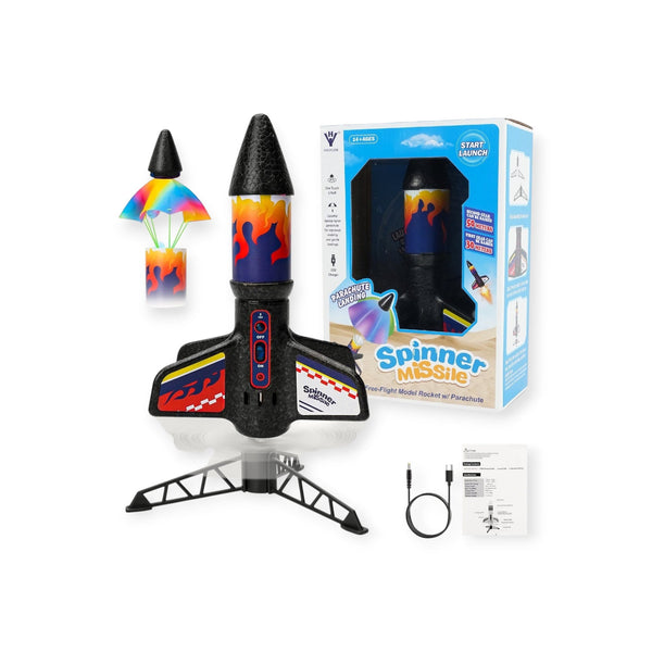 Plume Montessori Foam Rocket Launcher with Two Launch Modes by Montessori Petals, Montessori toy for ages 14+ years